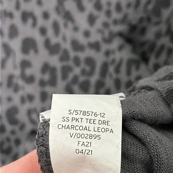 Gap Charcoal Animal Leopard Print Pocket T-shirt Dress XXL - Picture 5 of 7